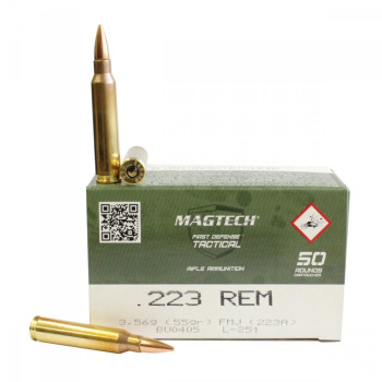 Puškové náboje 223 Rem. FMJ, 55 gr, 50 ks, Magtech