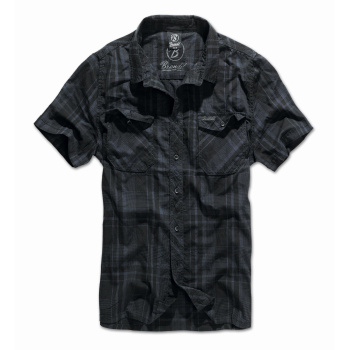 Košile Roadstar, Brandit, krátký rukáv, černo-modrá, 2XL