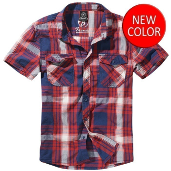 Košile Roadstar, Brandit, krátký rukáv, červená-modrá-bílá, 2XL