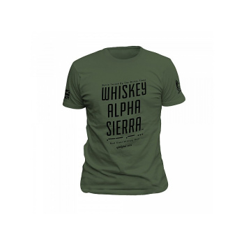 Tričko Whiskey Alpha Sierra, Warrior, Olivové, S
