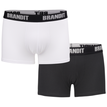 Pánské boxerky Brandit s logem, bílo-černé, 2 kusy, S
