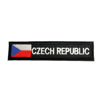 Nášivka Czech republic s vlajkou, černý podklad