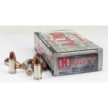 Pistolové náboje 9 mm Luger +P Critical Duty Flex Lock Duty, 124 gr, 50 ks, Hornady