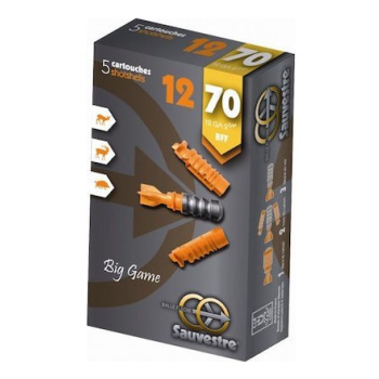 Brokové náboje s jednotnou střelou (s olovem) 12/70 BFF Lead Balle Fleche Flexible, 5ks, Sauvestre