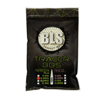 Airsoft kuličky 6mm BLS Tracer 0,25g zelené, 4000 ks, 1kg