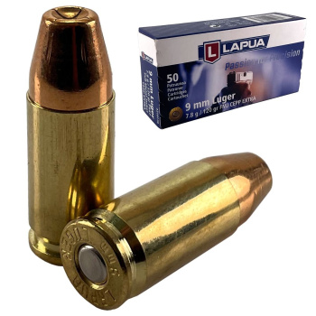 Pistolové náboje 9 mm Luger CEPP Extra, 50 ks, Lapua