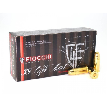 Revolverové náboje 38 S&W FMJ, 50ks, Fiocchi