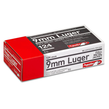 Pistolové náboje 9 mm Luger FMJ, 124 gr, 50 ks, Aguila