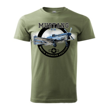 Tričko Mustang P-51, Striker, olivové, 2XL