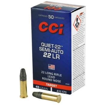 Malorážkové náboje 22 LR SemiAuto Quiet 22 Subsonic LRN, 45 gr, 50 ks, CCI