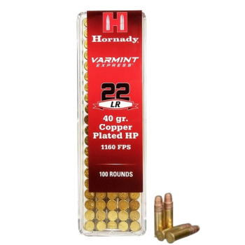 Malorážkové náboje 22 LR Varmint Express Copper Plated HP, 40 gr, 100 ks, Hornady