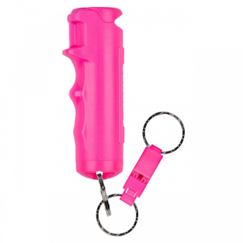 Pepřový sprej Pink Flip Top Hard Case + Whistle, Sabre Red, 15g, růžový