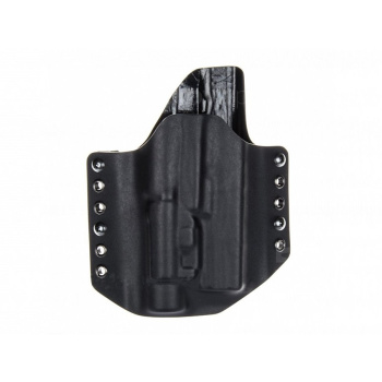 Vnější kydex pouzdro pro Glock 17 + TLR-7A, pravé, plný swtg, černé, průvlek 45 mm, RH Holsters
