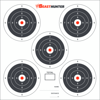 Terče 5-target, Beast Hunter, 14x14 cm, 100ks