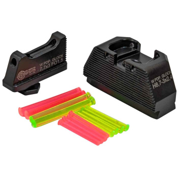 Mířidla EVOSIGHT pro Walther PDP / Glock, muška světlovodná 7,7 mm / hledí světlovodné 8,7 mm