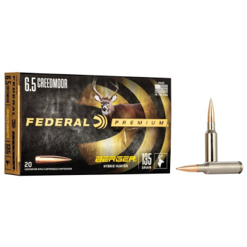 Kulový náboj, 6,5mm Creedmoor, Premium Nickel, 135 GR, Berger Hybrid Hunter, 20 ks, Federal