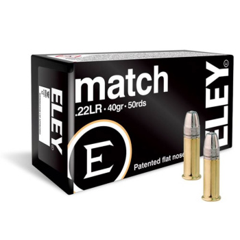 Malorážkové náboje 22 LR Match, 40 gr, LRN, 50ks, Eley