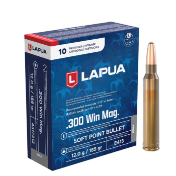 Puškové náboje 300 Win. Magnum MEGA, SP, E415, 10 ks, 185 gr (12 g), Lapua