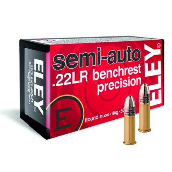 Malorážkové náboje 22 LR Semi-Auto Benchrest Precision, LRN, 40 gr (2,56 g), 50 ks, Eley