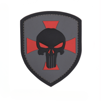 3D PVC nášivka "Shield Punisher cross", 101 INC