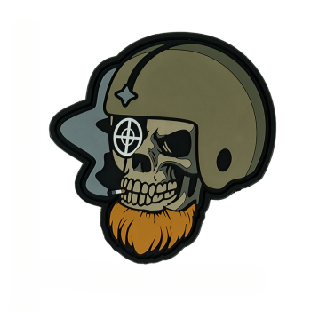 3D PVC nášivka "Bearded skull pilot", 101 INC