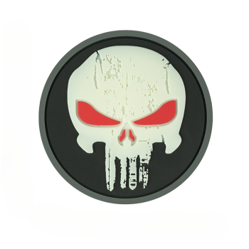 3D PVC glow in the dark  nášivka "Punisher", 101 INC