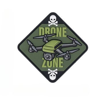 3D PVC nášivka "Drone zone skull & bones", 101 INC