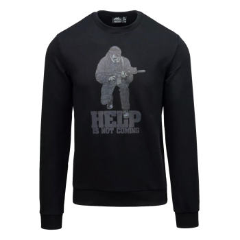 Mikina s kulatým výstřihem Help is not coming, Helikon
