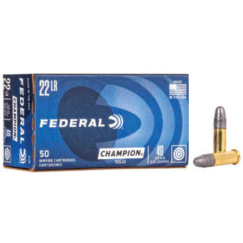 Malorážkové náboje Solid LRN, .22 LR, 40GR (2,60g), Federal Champion