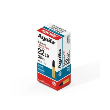 Malorážkové náboje SUBSONIC HP, 22 LR, 38 gr, 50 ks, Aguila