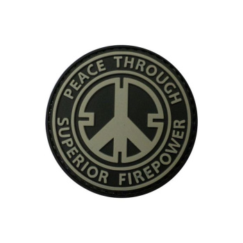 PVC nášivka  Peace Trhough Superior Firepower