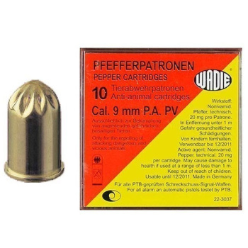 Pepřový náboj pro plynový revolver, 9 mm PV, Wadie