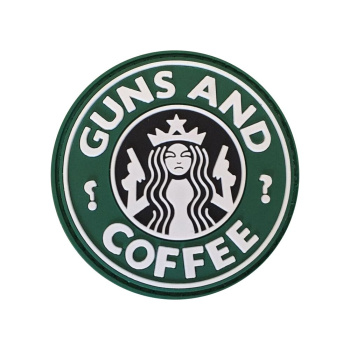 PVC nášivka Guns and Coffee