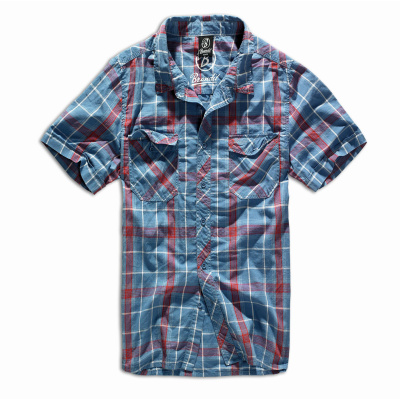 Košile Roadstar, Brandit, krátký rukáv, modro-červená, XL
