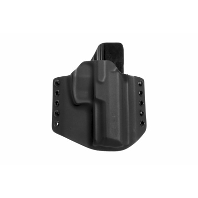 Vnější kydex pouzdro pro H&K SFP-9PB, pravé, poloviční sweatguard, černé, průvlek 45mm, RH Holsters