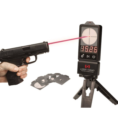 Set LaserPET II, elektronický terč  + 9 mm Luger, SureStrike Cartridge, červený laser, Laser Ammo