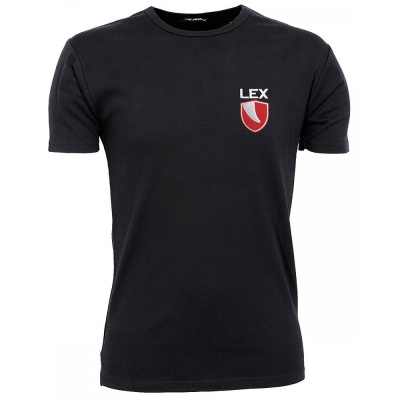 Pánské bavlněné triko s vyšívaným logem LEX, černé, L