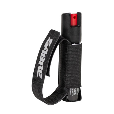 Obranný pepřový gel Runner s páskem na ruku, Sabre Red, černý, 20 ml