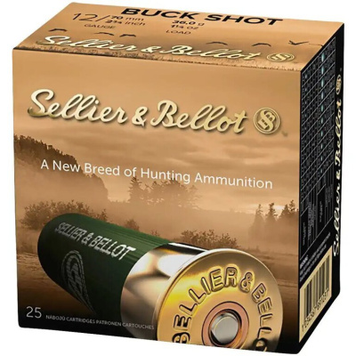 Brokové náboje 12/70 Buck Shot, 36 g, 8,4 mm, 25 ks, Sellier & Bellot