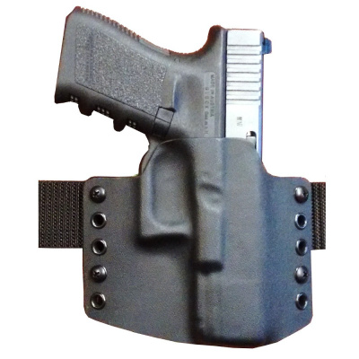 Kydex pouzdro RH Holsters, Glock 19, pravé, rub černá, černá, poloviční sweatguard