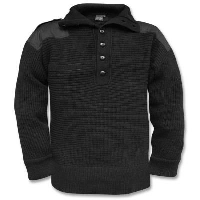 Pánský pletený vlněný svetr Alpin, černý, Mil-Tec, 56