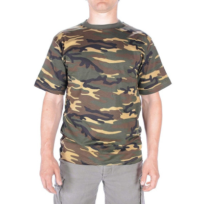 Pánské maskáčové tričko, Mil-Tec, US woodland, L