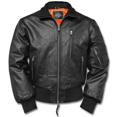 Pilotní kožená bunda BW Aviator, Mil-Tec, Černá, 52