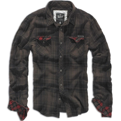 Pánská košile Checkshirt Duncan, Brandit, hnědo-černá, 2XL