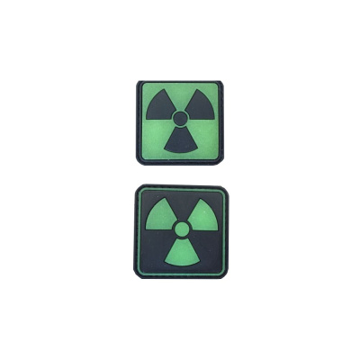 PVC nášivka Atomic, svítící, světlá