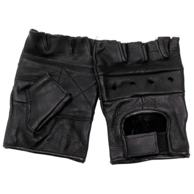 Bezprsté rukavice Biker, kožené, Mil-Tec, L