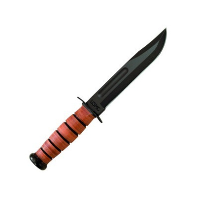 Vojenský nůž Ka-Bar USMC, hladké ostří, kožené pouzdro