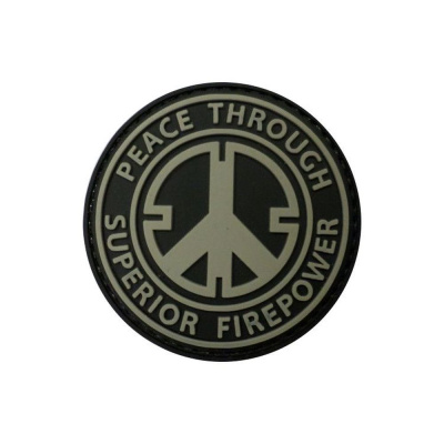 PVC nášivka  Peace Trhough Superior Firepower