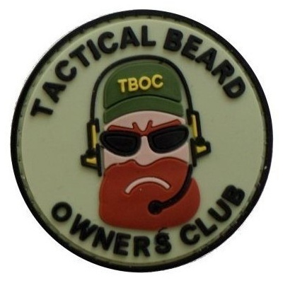 PVC nášivka Tactial Beard Owners Club, světlá