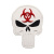 PVC nášivka Punisher Biohazard, Bílá